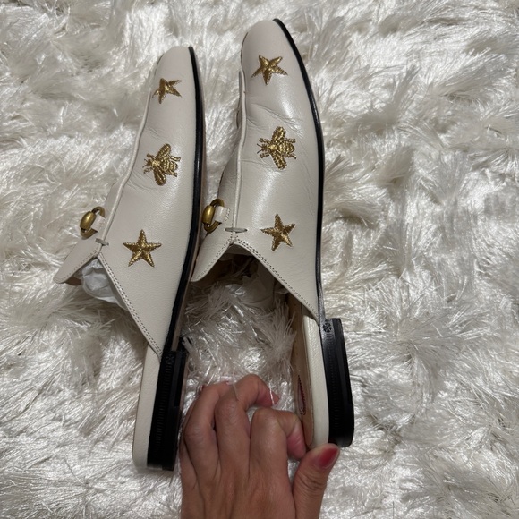 Gucci Princetown Leather Slide Quentin Mystic White Embroidered - Picture 14 of 16